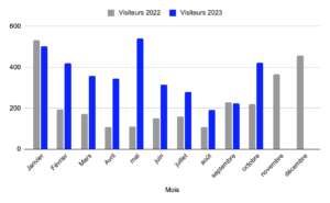 snipf.com évolution du nombre de visiteurs par mois