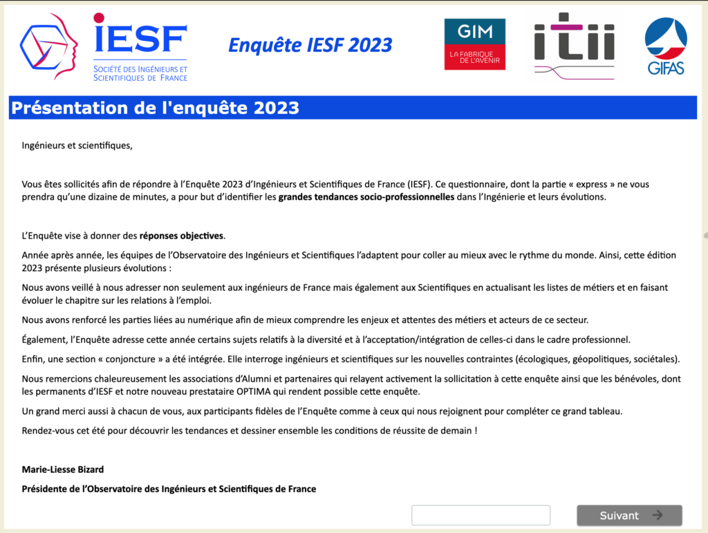 SNIPF IES enquete2023 page